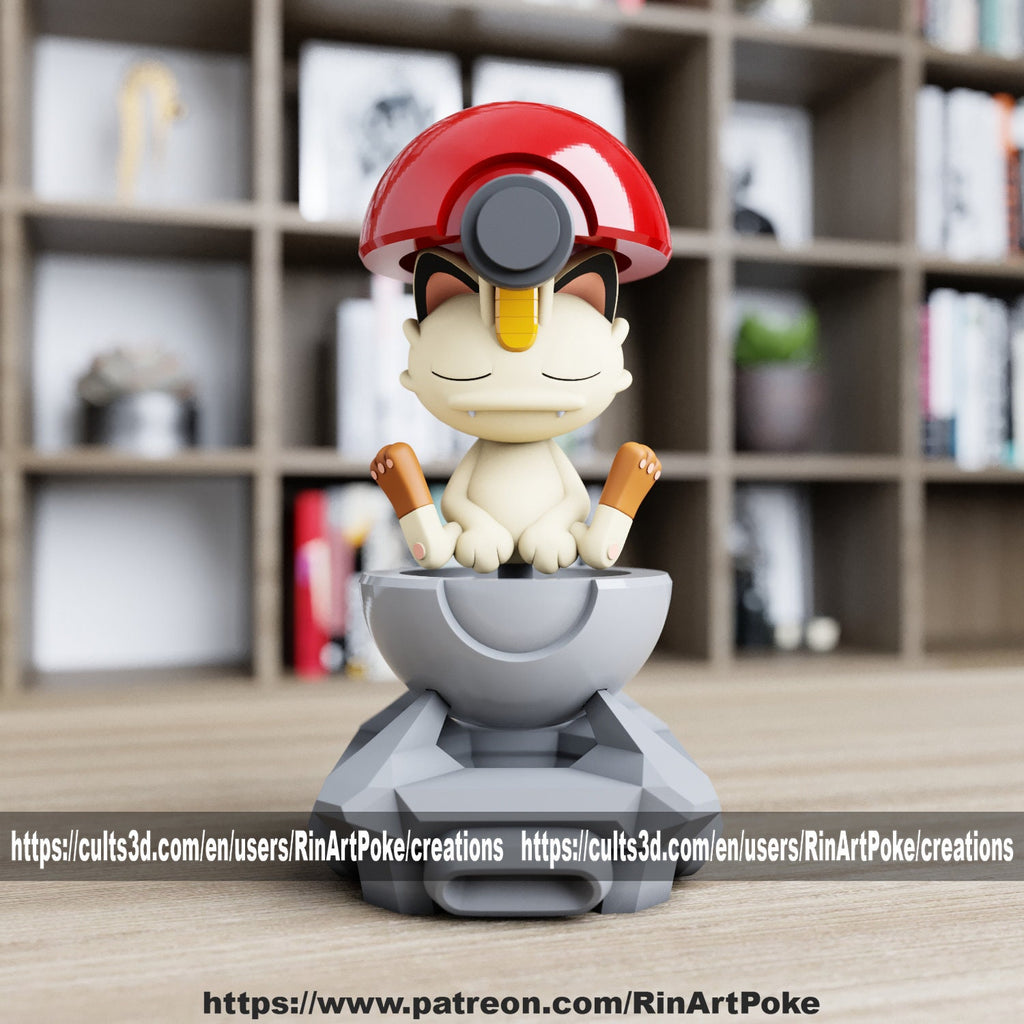 Meowth in a ball model/figurine(unpainted) - Griffins3dfigurines