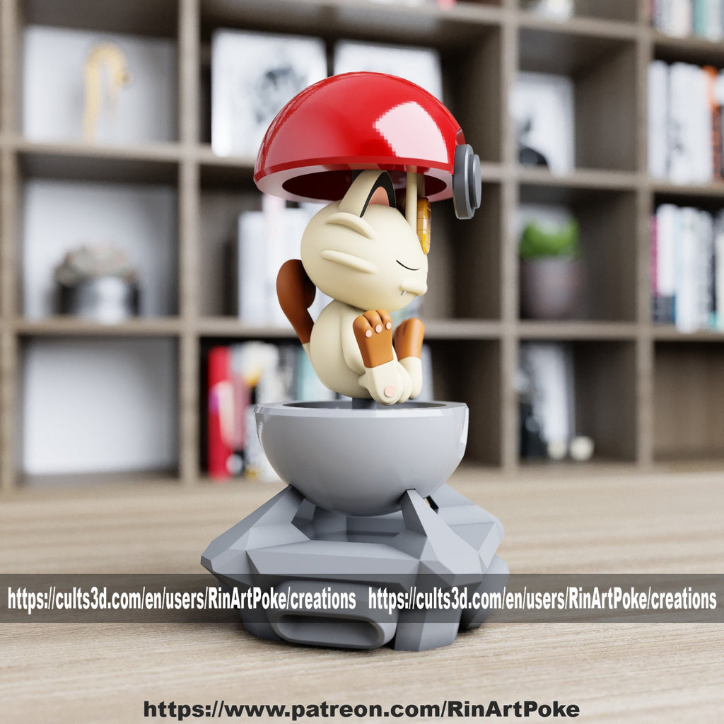 Meowth in a ball model/figurine(unpainted) - Griffins3dfigurines