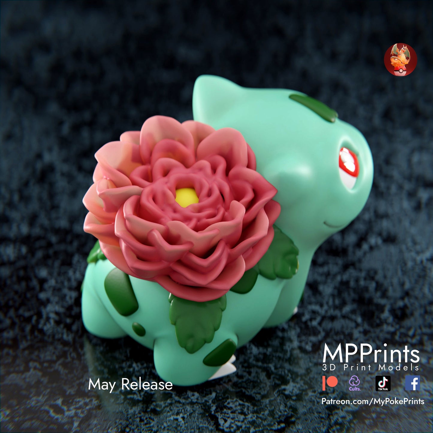 Rose Bulbasaur model/figurine(unpainted)