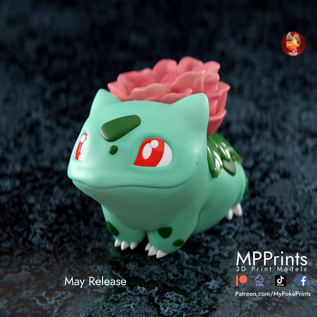 Rose Bulbasaur model/figurine(unpainted) - Griffins3dfigurines