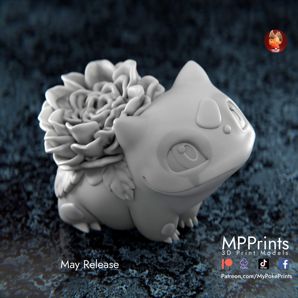 Rose Bulbasaur model/figurine(unpainted) - Griffins3dfigurines