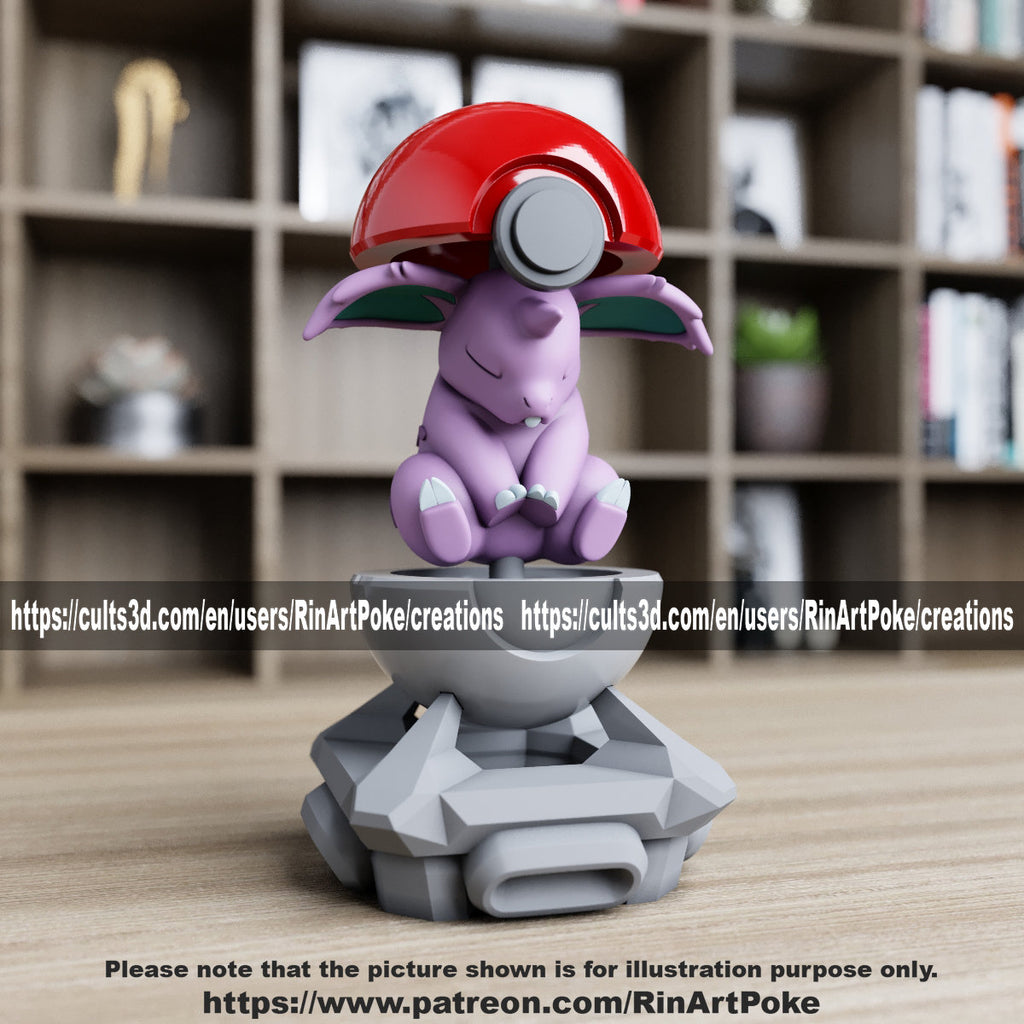 Nidoran in a ball(unpainted) - Griffins3dfigurines